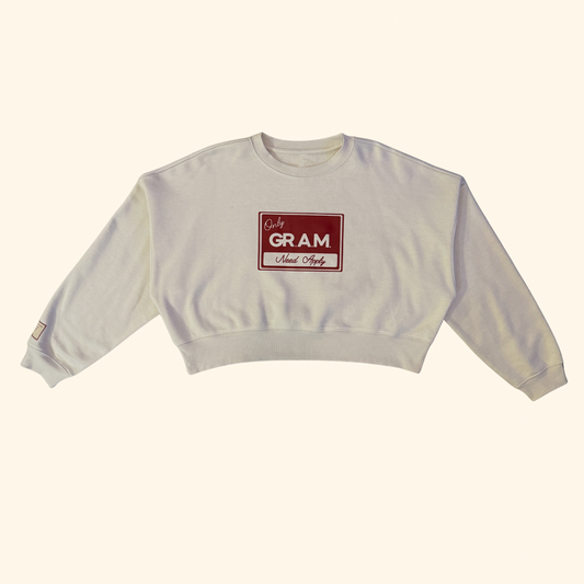 GRAM Only Womens Crop Sweatshirt - Cream